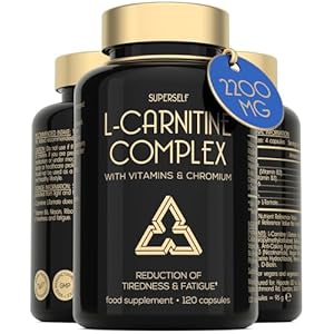 L-Carnitine Capsules 2200mg – L-Carnitine Complex with Vitamins D & B – Reduces Tiredness & Fatigue – Energy & Metabolism Support – 120 Vegan Tablets – High Strength L Carnitine Tartrate Supplement