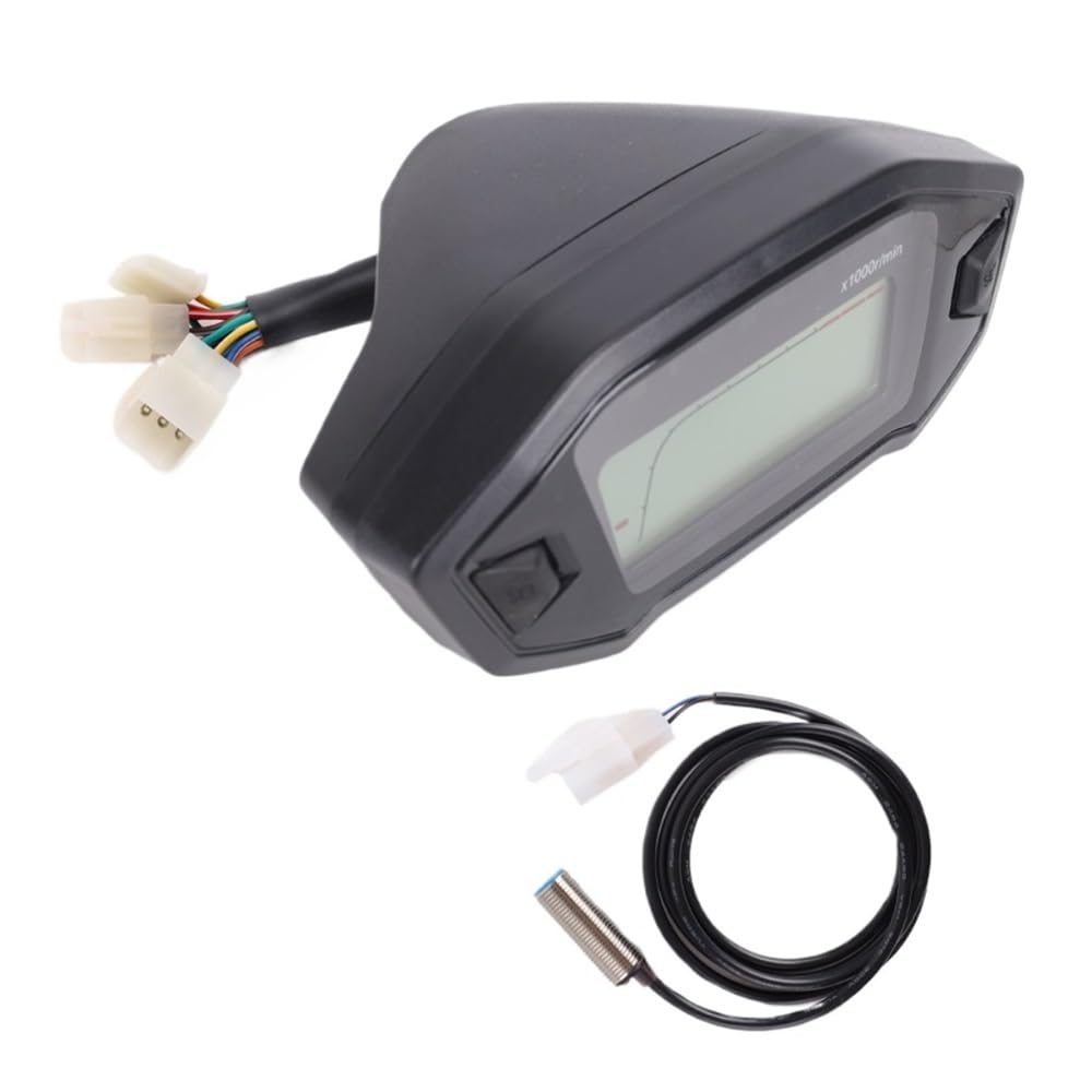 Cuentakilómetros digital para motocicleta, tacómetro universal, retroiluminado, para motocicletas de 10000 rpm, para vehículos de 2 a 4 cilindros.
