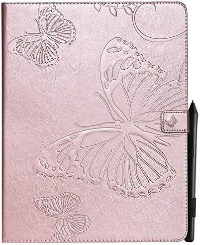 For New iPad Pro 12.9 inch 2018 Release (3rd Gen), Butterfly Flower Floral Pattern PU Leather Wallet Stand Tablet Case for New iPad Pro 12.9 inch , Xingyue Aile Cases for Tablet ( Color : Rose Gold )