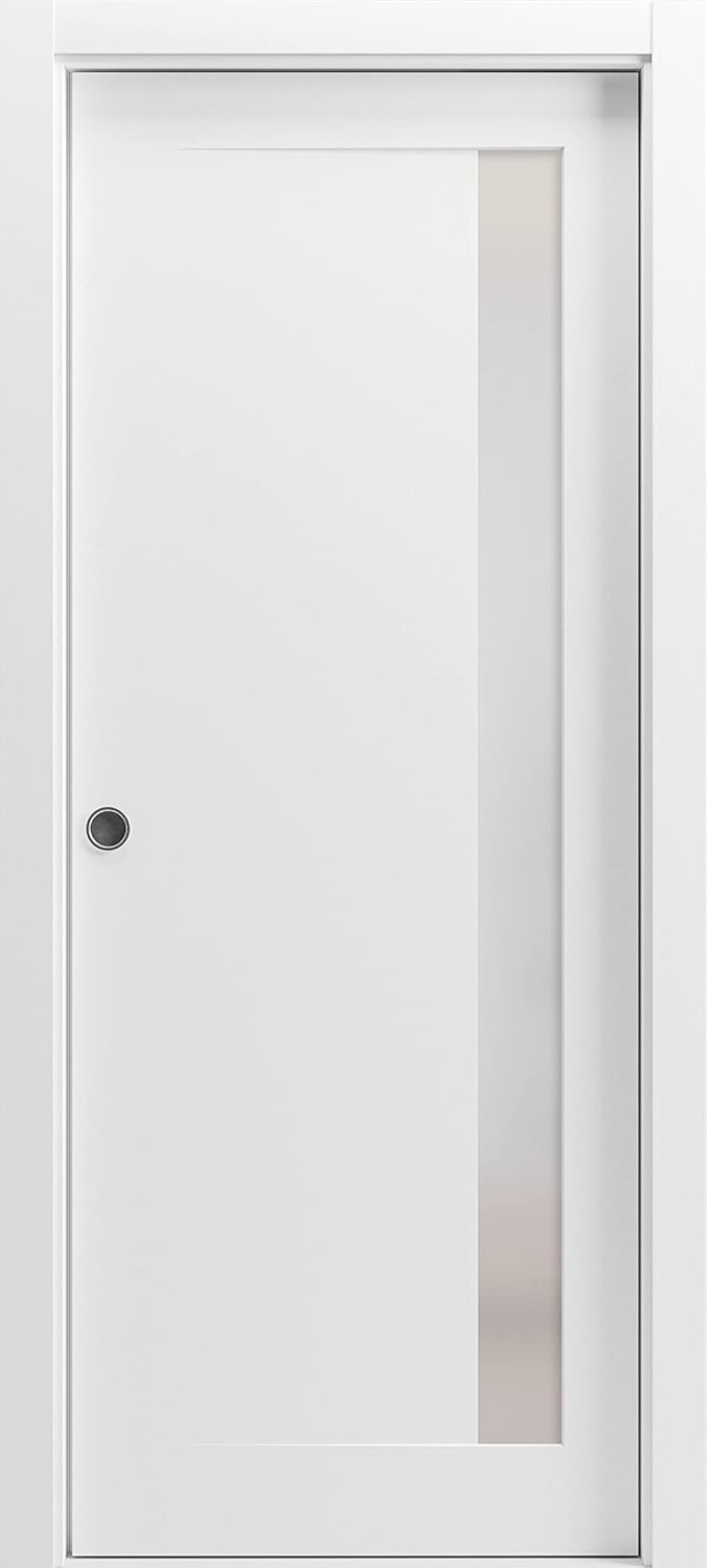 Sliding French Pocket Door 30 x 80 inches with Planum 0660 Painted