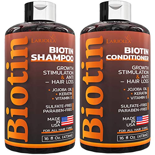 Biotin Shampoo and Conditioner Set - with Keratin & Silk Protein for Thinning