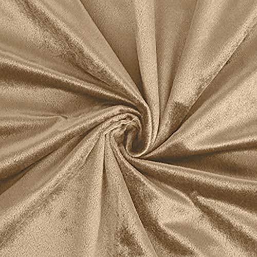 Sparrow World Homes Velvet Solid Dyed Fabric Decorative Soft Smooth Silky Cloth for Sofa, Furnishing, Upholstery, Curtains, Cushions and Craft 100 x 140 cm (Beige, 1 MTR)