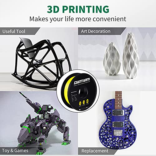 Image of GIANTARM Yellow PETG 3D Printer Filament Toughness Enhanced 1kg (2.2lbs), 1.75mm Dimensional Accuracy + /-0.03mm, 1080 Feet(330m /Roll, Vacuum Package, Fit for Most 3D FDM Printer