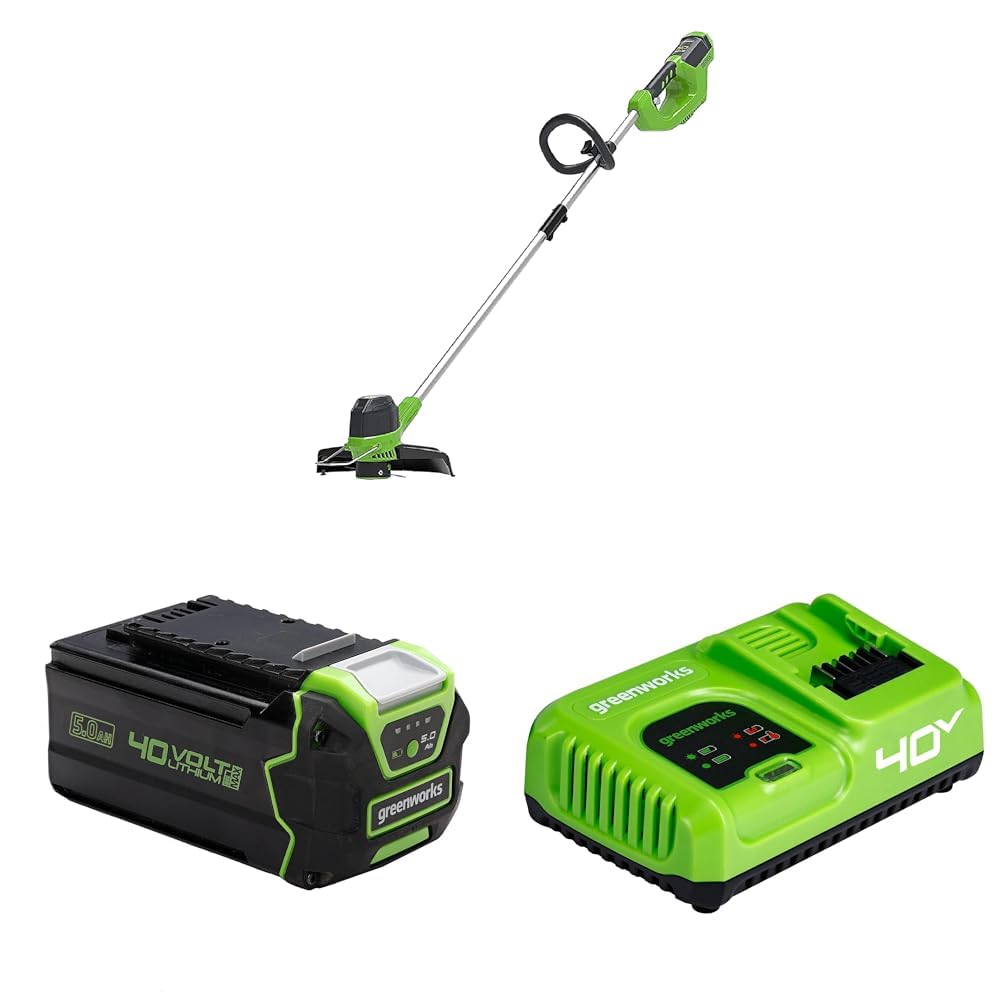 Coupe-bordure Greenworks 40V à hauteur réglable et batterie LED 3 niveaux