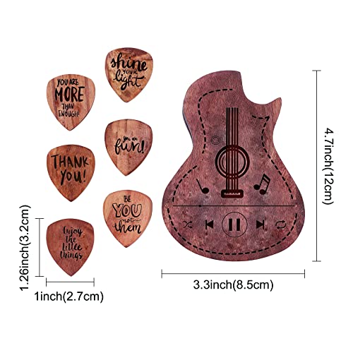 SUPERDANT Notes de Musique Motif Guitare en Forme de Guitare en Bois Boîte de Médiators avec 6 Pcs Triangle Bois… - Les Beatles, Paul McCartney, John Lennon, RIngo Starr, George Harrison SUPERDANT Notes de Musique Motif Guitare en Forme de Guitare en Bois Boîte de Médiators avec 6 Pcs Triangle Bois… – Image 4