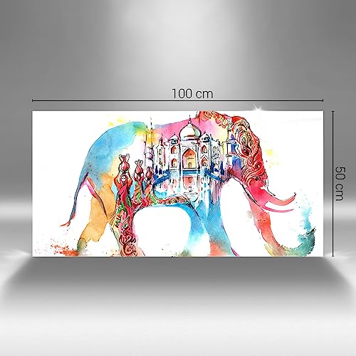 Verre d'art pour l'intérieur Wallfluent tableau éléphant abstrait haut de gamme