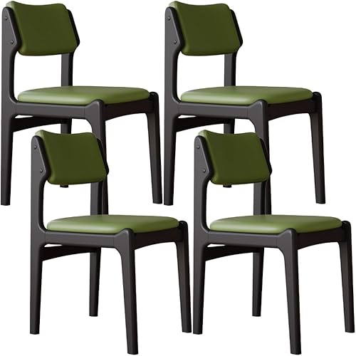 Miniatura 34 de YVYKFZD Wooden Dining Chairs Set, Leather Dining Room Chair with Back, Upholstered Kitchen Chairs, Armless Living Room Chair, for Bedroom Offices