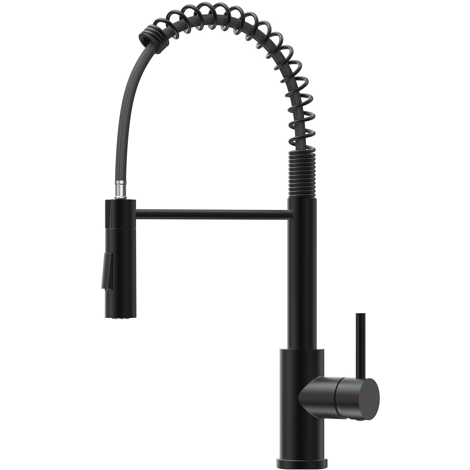 CECIPA Wasserhahn Küche Schwarz, Hochdruck Küchenarmatur Mit Herunterziehbare Brause, Mischbatterie Küche Zwei Sprühfunktionen, Hoher Bogen Spültischarmatur 360° Drehung, Armatur Küche Edelstahl