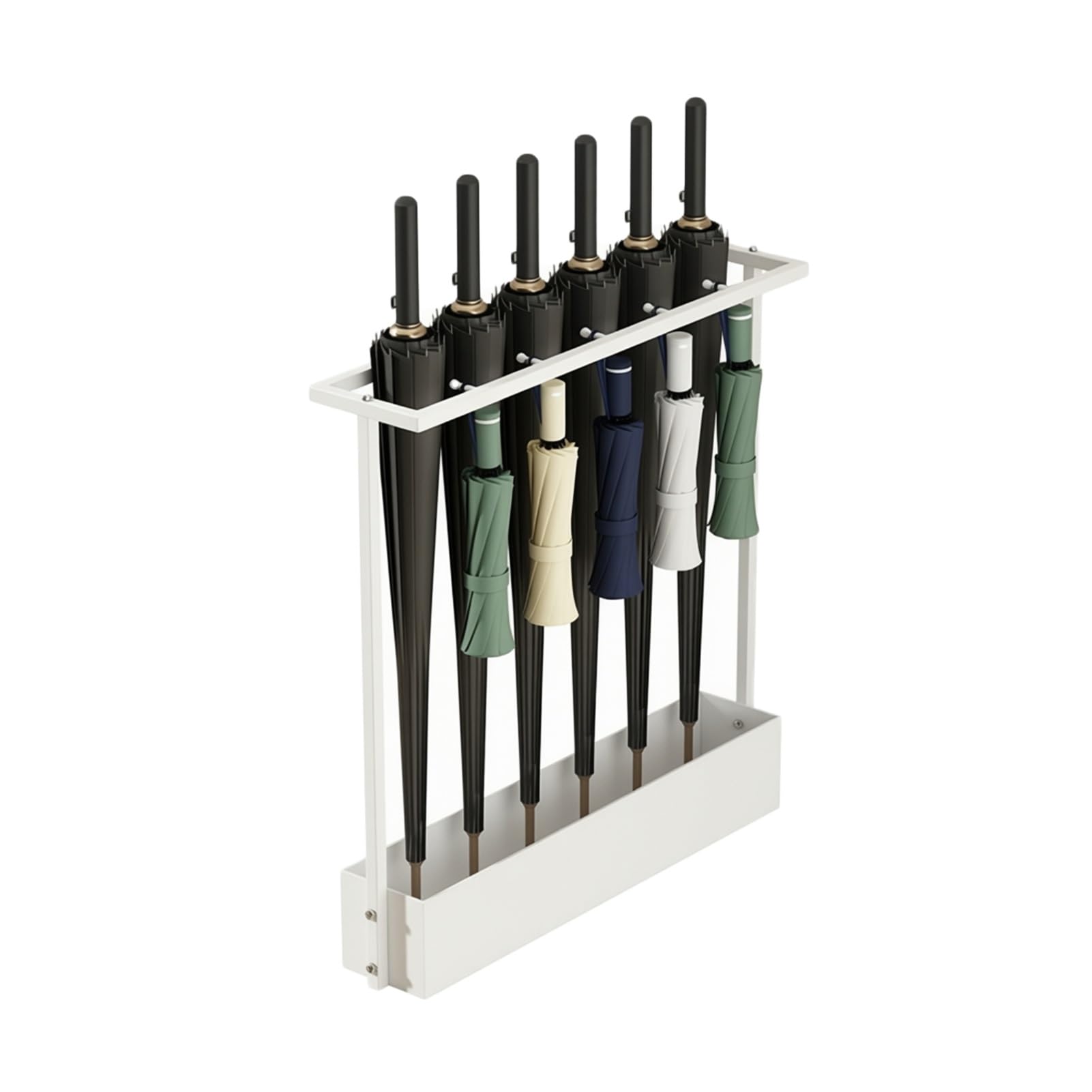 ZFUCMAYL Iron Umbrella Stand Rack,Hotels Umbrella Storage Organizer with Hooks,Height 58cm,Space-Saving,for Home Entryway Shop Schools(Color 1)