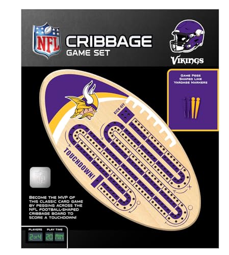 Masterpieces Officially Licensed NFL Minnesota Vikings Wooden Cribbage Game for