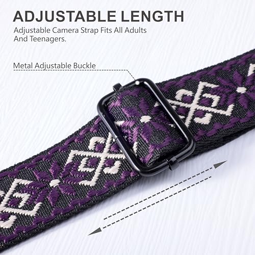 Image of Padwa Lifestyle Adjustable Camera Strap - 1.5 inch Top Layer Cowhide Head Camera Straps for Photographers, Cotton Adjustable Neck Shoulder & Crossbody Strap Quick Release for All Cameras and Binoculars