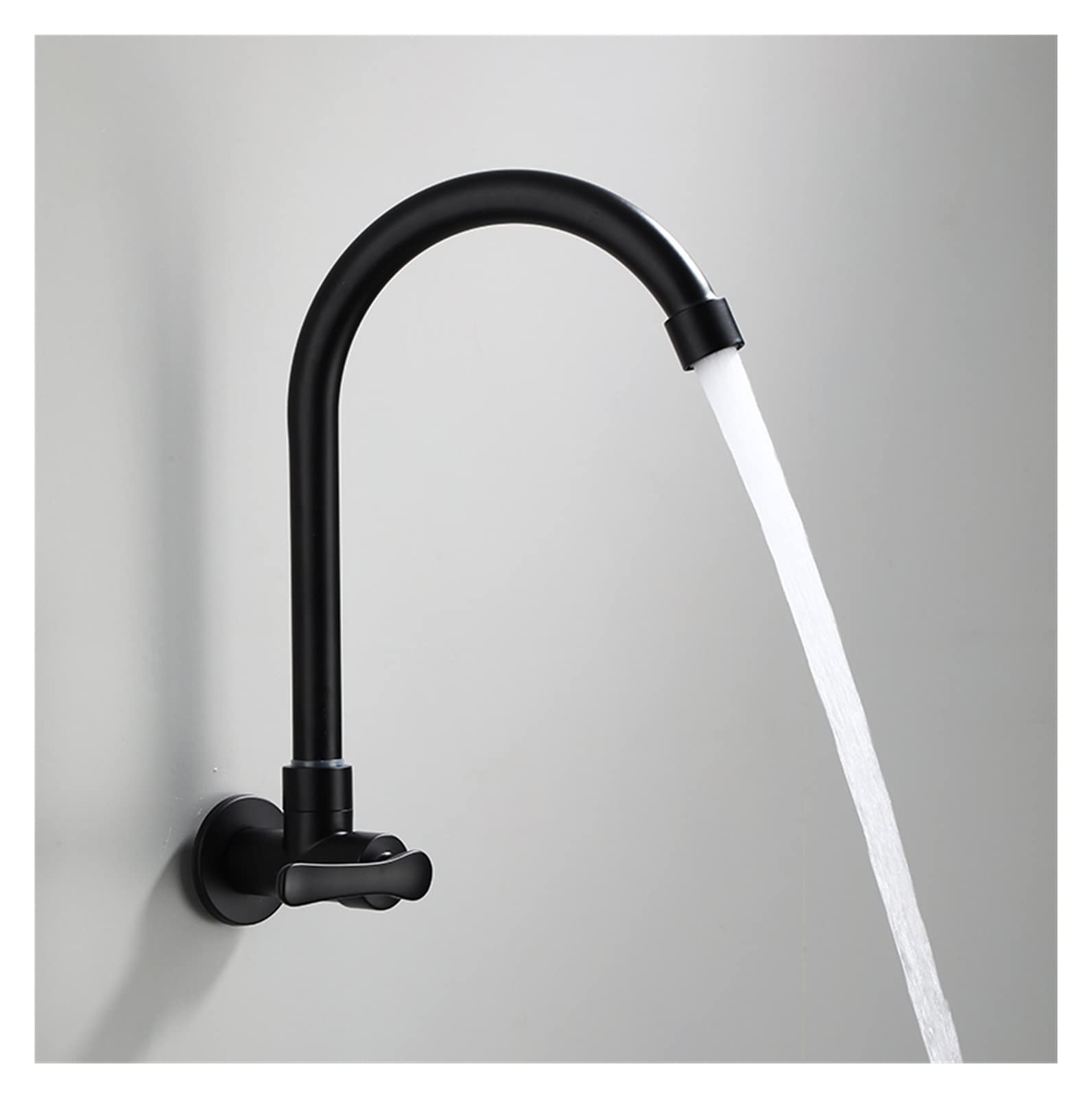 Robinet en acier inoxydable noir eau froide G1/2 fixation murale
