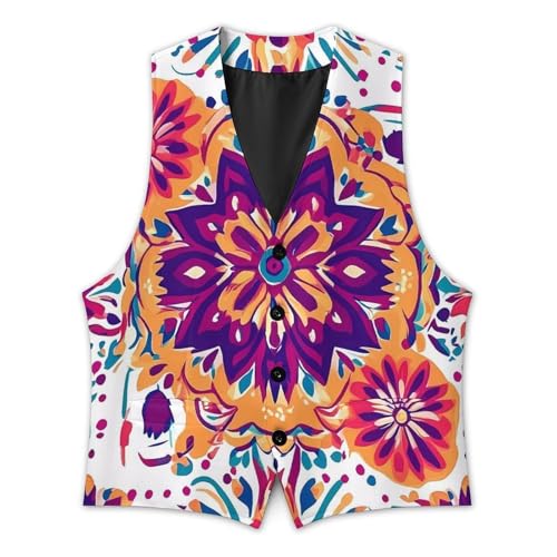 Vintage Boho Mandala Mens Slim Fit Suit Vest Dress Waistcoat Casual Business Vest3