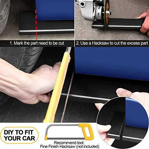 Asixxsix Auto Seitenschweller, 2.2m Universal Schwarz Seitenschweller ABS Schutz Erweiterung Rocker Splitter mit 6 Seitenschweller und 26 Befestigungsschrauben