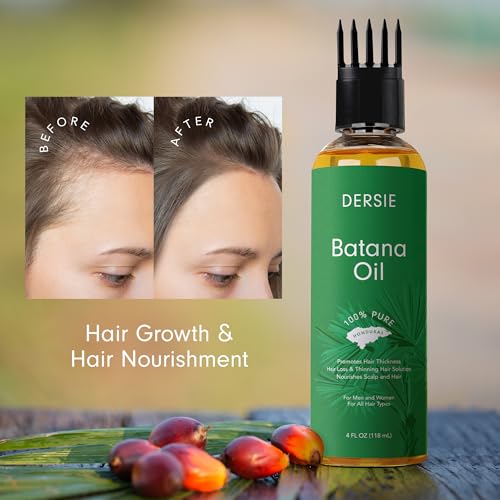 Image of Dersie Batana Oil with Massager Applicator: Organic Batana Oil from Honduras - 100% Pure & Natural (4 fl oz)