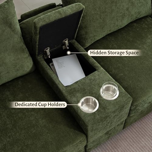 136.4-Inch Modular Sectional Sofa with Storage Ottoman - Image 6