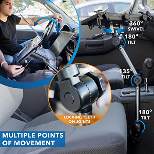 Mount-It! Laptop Vehicle Mount | No-Drill Computer Mounting Bracket for Front Passenger Seat | Sturdy and Full Motion Lockable Joints, Fits Laptops Up to 17" - Image 5