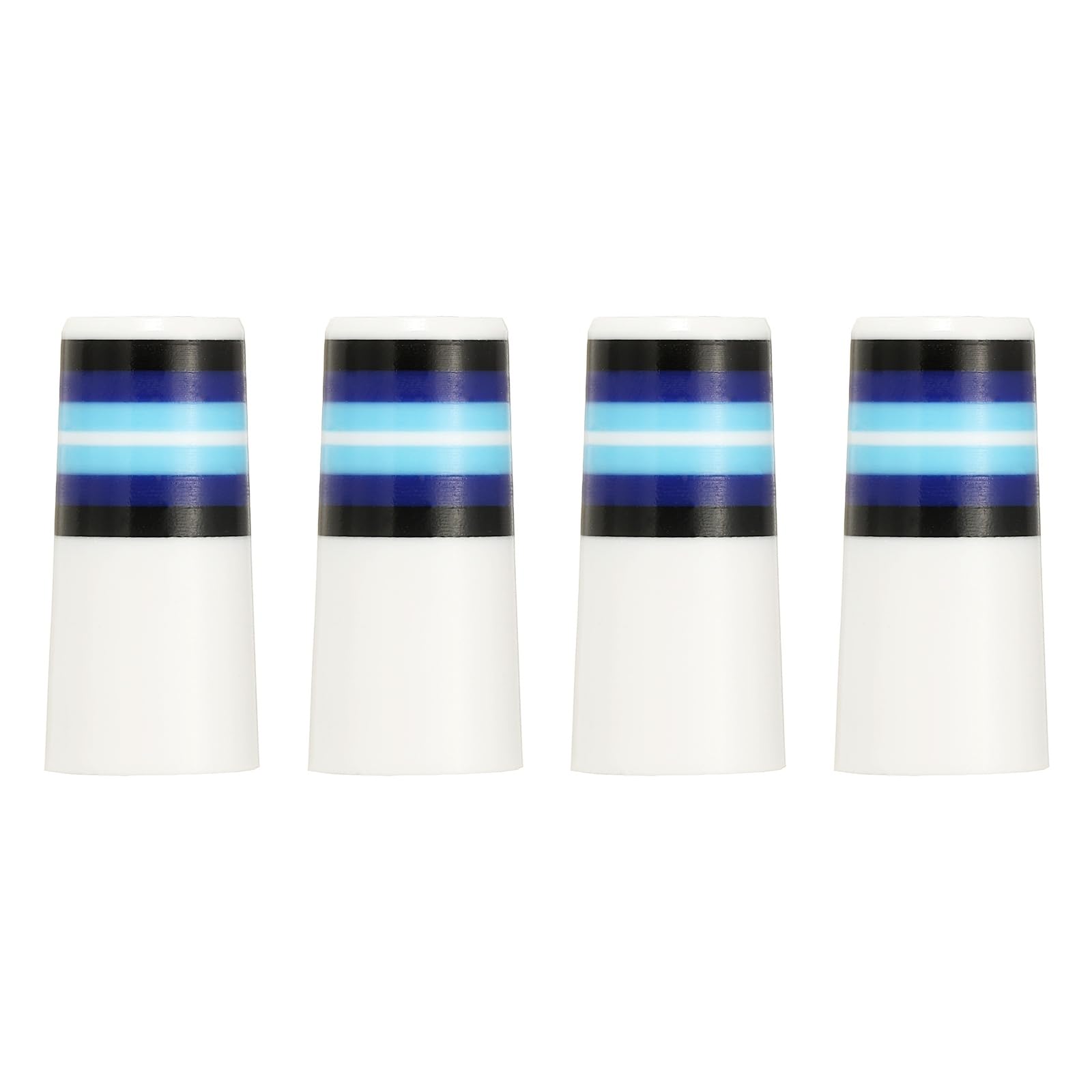 YELARXI Golf Iron Ferrules, Golf Club Ferrules 0.35In Tapered Steel Shafts Plastic Golfing Accessories 4Pack & Black/Sapphire/White/Light Blue-Fitting for (Golfing Club Repair/Replacement)