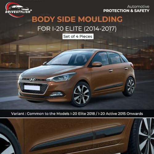 Image of Car Door Body Side Beading /Molding /Cladding for Hyundai Elite i20 2014-2017 Set of 04