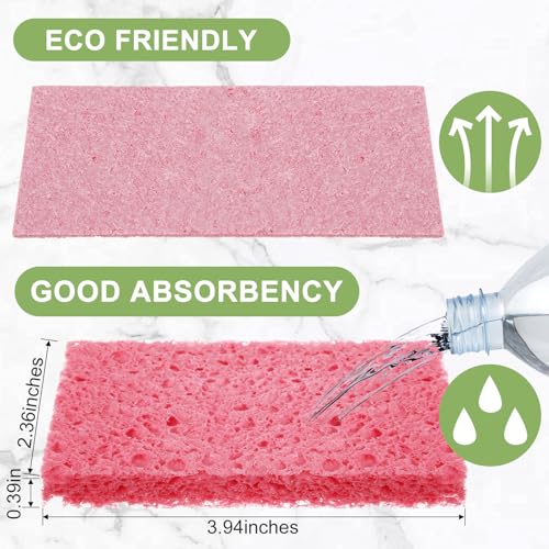 Image of Zhengmy 300 Pieces Sponges Bulk Sponges Kitchen Compressed Sponge Natural Dish Sponge Compressed Wood Pulp Cleaning Without Scratching for Kitchen Bathroom, 3.9 x 2.4 x 0.12 Inch (Multicolor)