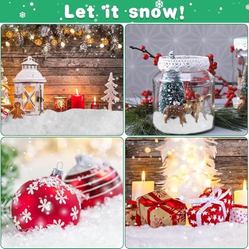 DERAYEE Kunstschnee,Dekoschnee,Weihnachten Fake Snow Powder Dry Snowflake für Weihnachten Dorf Handwerk Winter Dekoration Party dekoschnee(100g)