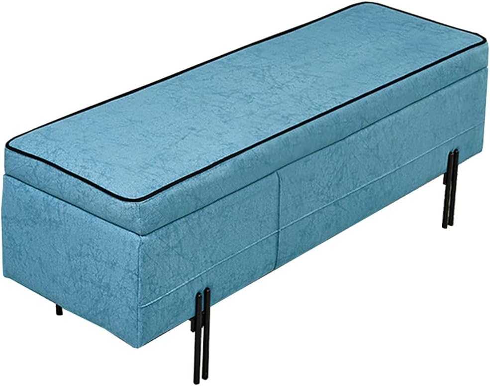 Ottoman boîte de rangement pliable 39,4 pouces avec assise en tissu d'ingénierie