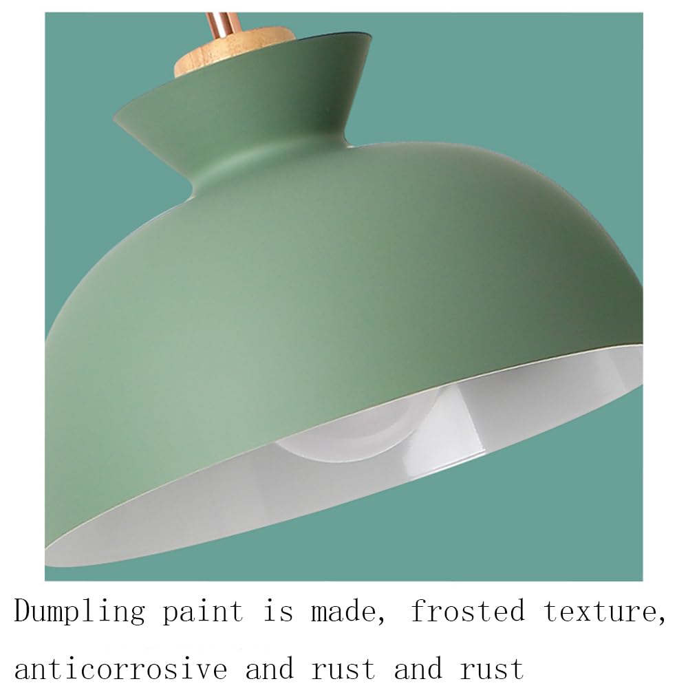 BEMITH Nordic Style Three -Headed Restaurant Pendant Light Color Macaron E27 Base Ceiling Hanging LAMP Wood Metal Single Light Chandelier Bar, Dining Table, Bedside, Decorative Lights