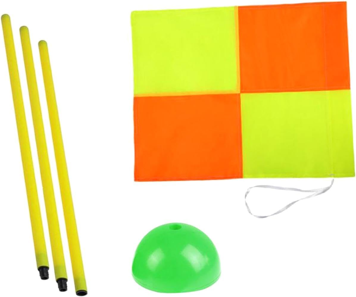Soccer Corner Flag Soccer Agility Poles Adult Training Sports Flag for Games 3pcs Poles GreenBase