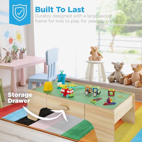 Best Choice Products SKY6343 35-Piece Train Table Large Multipurpose Wooden Toy Activity Playset thumb #4