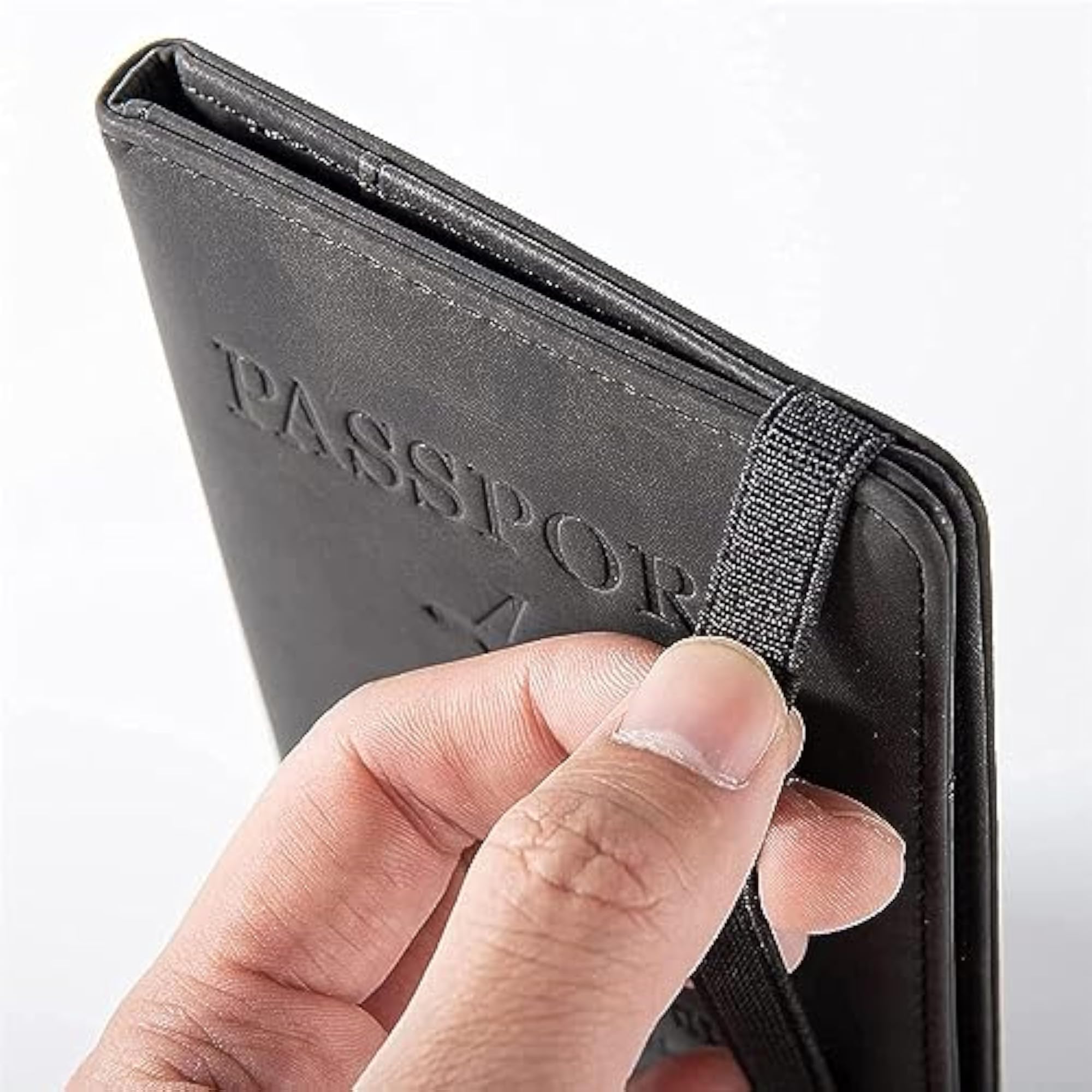 RFID Blocking PU Leather Passport Holder Cover, Travel Document Wallet