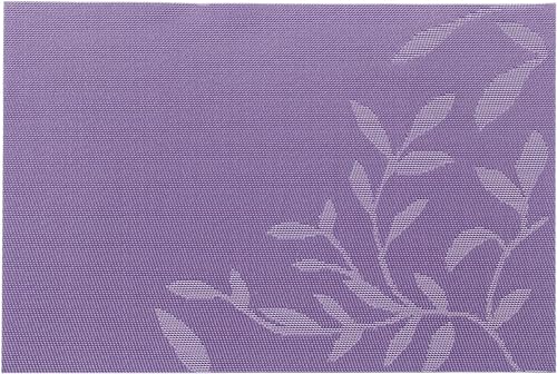 Image of Potency Table Mats Set of 4, Woven Placemate for Dining Table, Heat-Resistant Placemats Stain Resistant Anti-Skid Washable PVC Table Mats,Vinyl Placemats for Dining Kitchen Restaurant Table (C-Purple)