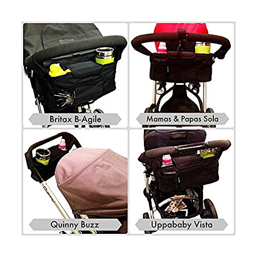 Stroller Organizer Bag & Cup Holder, Universal Fit