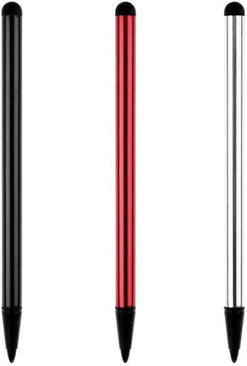 Universal Touch Screen Pen for Mobile Phone Tablet Universal Fine Tip Stylus Pen for Mobile Phone Tablet and Other Touch Screens Black Silver and Red Pack of 3