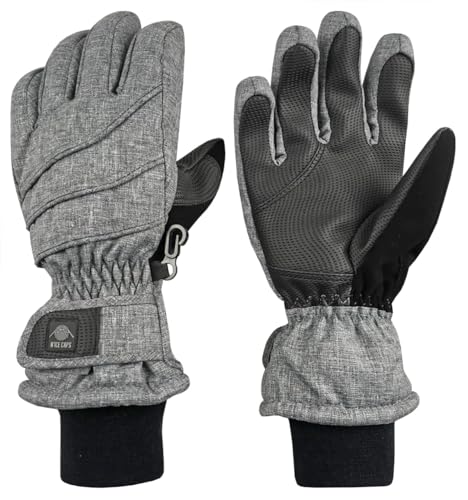 Image of N'Ice Caps Kids Waterproof Winter Thinsulate Warm Gloves | Boys and Girls Snow Ski Gloves with Durable Grippers on Palms, Fingers and Thumbs, 3M Insulation Ideal for Cold Weather