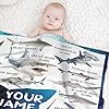 Buyyet Customized Shark Fleece Flannel Gift Blanket for Boy Girl Personalized Shark Unique Gift with Name Shark Room Decor Educational Throw Blanket for Teen Kid,Shark Lover GIF 40''x 50'' for Kid #2