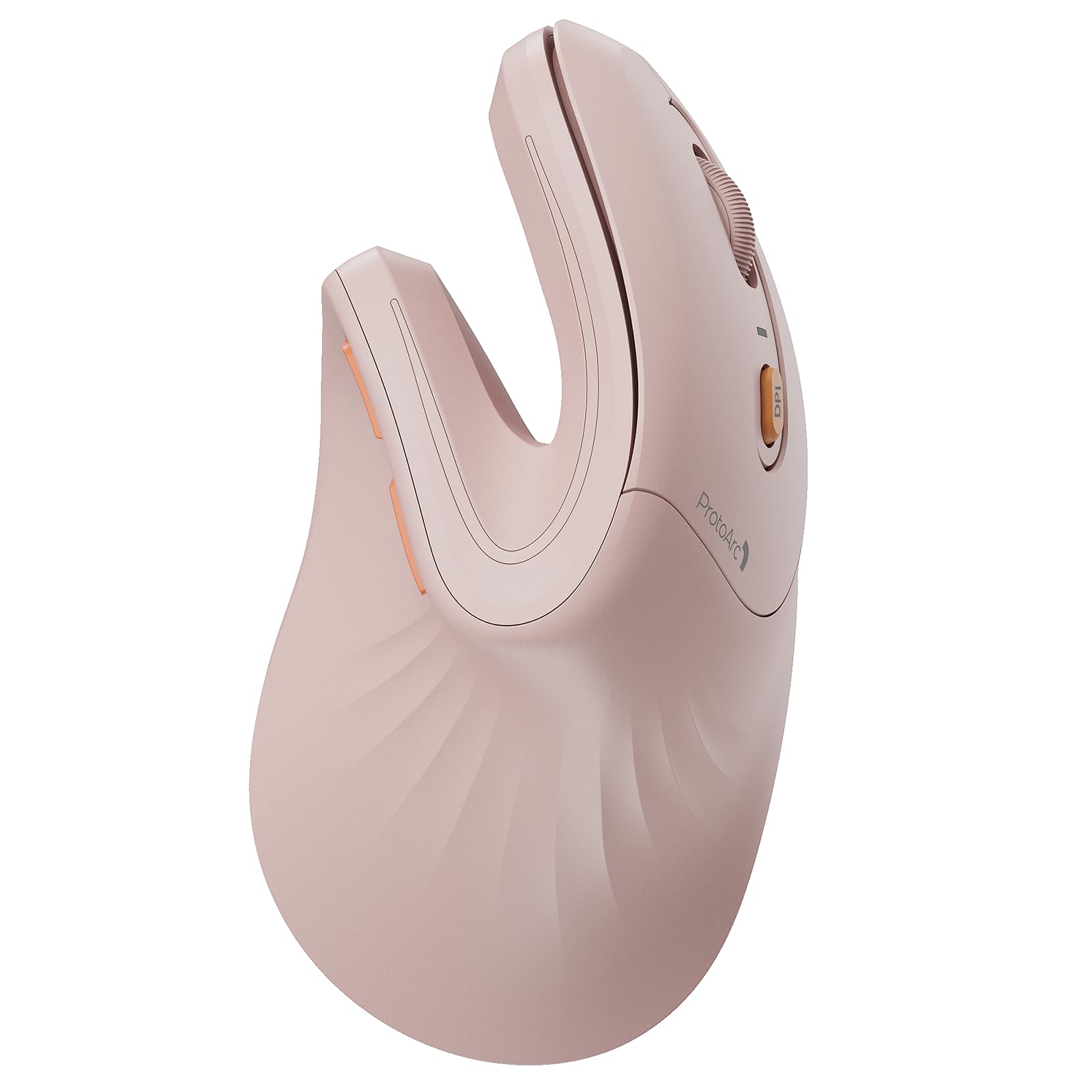 ProtoArc Ergonomic Vertical Mouse, EM11 NL Rechargeable Wireless Mouse Bluetooth, Ergo Mice with 3 Multi-Device for PC/Notebook/Laptop, 2.4GHz Optical Mice for Windows, Mac OS, Pink