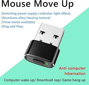 Mini Automatic Mouse Jiggler Undetectable USB Mouse Mover with 3 Tracks & Power Switch for Win/Mac/Android