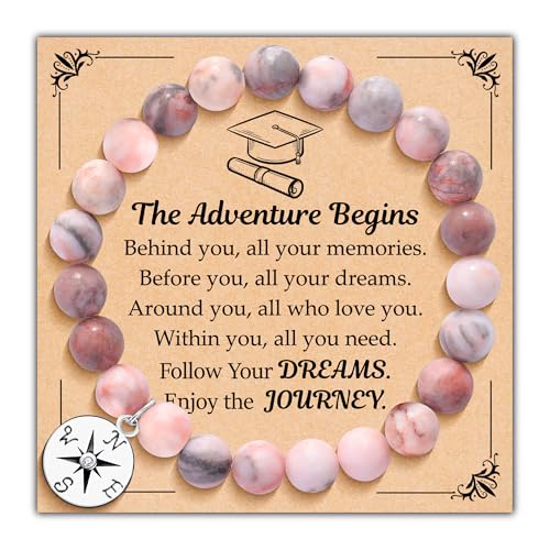 Parma77 2026 Graduation Gifts for Her, High School College Graduation Gifts for Women, Inspirational Compass/Heart Graduation Bracelets with Gift Message Card for Women Daughter Sister Friends