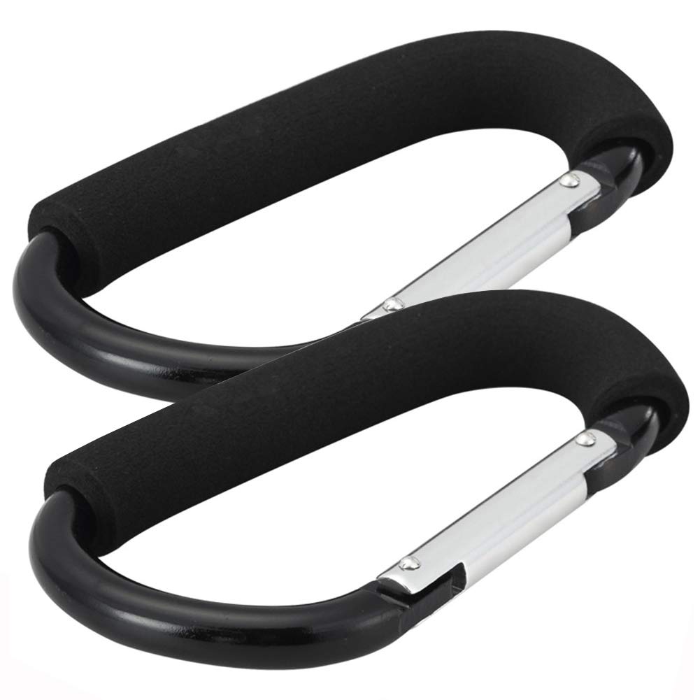 CS&BEAUTY2X Black 6.3" Large Buggy Clips for Pram & Pushchair, Shopping Secure Hooks - 16cm (6.3")