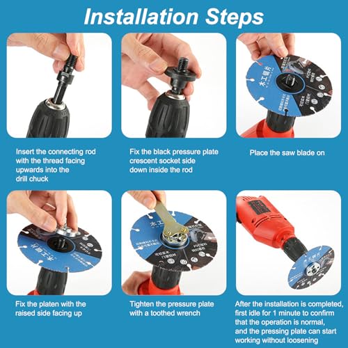 Angle Grinder Mandrel Adaptor and Accessories Set - 6mm/10mm for Electric Grinding Tile Cutting, Metal Polishing - Image 3