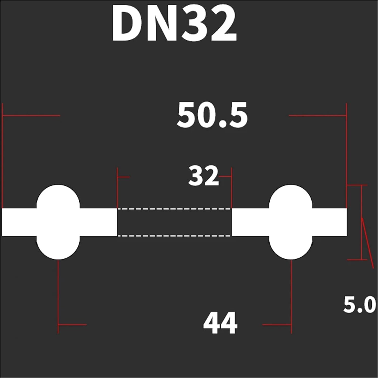 2pcs DN10-DN200 DIN Standard 3/4" 1.5" 2" -8" Tri Clamp PTFE Sanitary Seal Gasket Strip Homebrew(DN32)