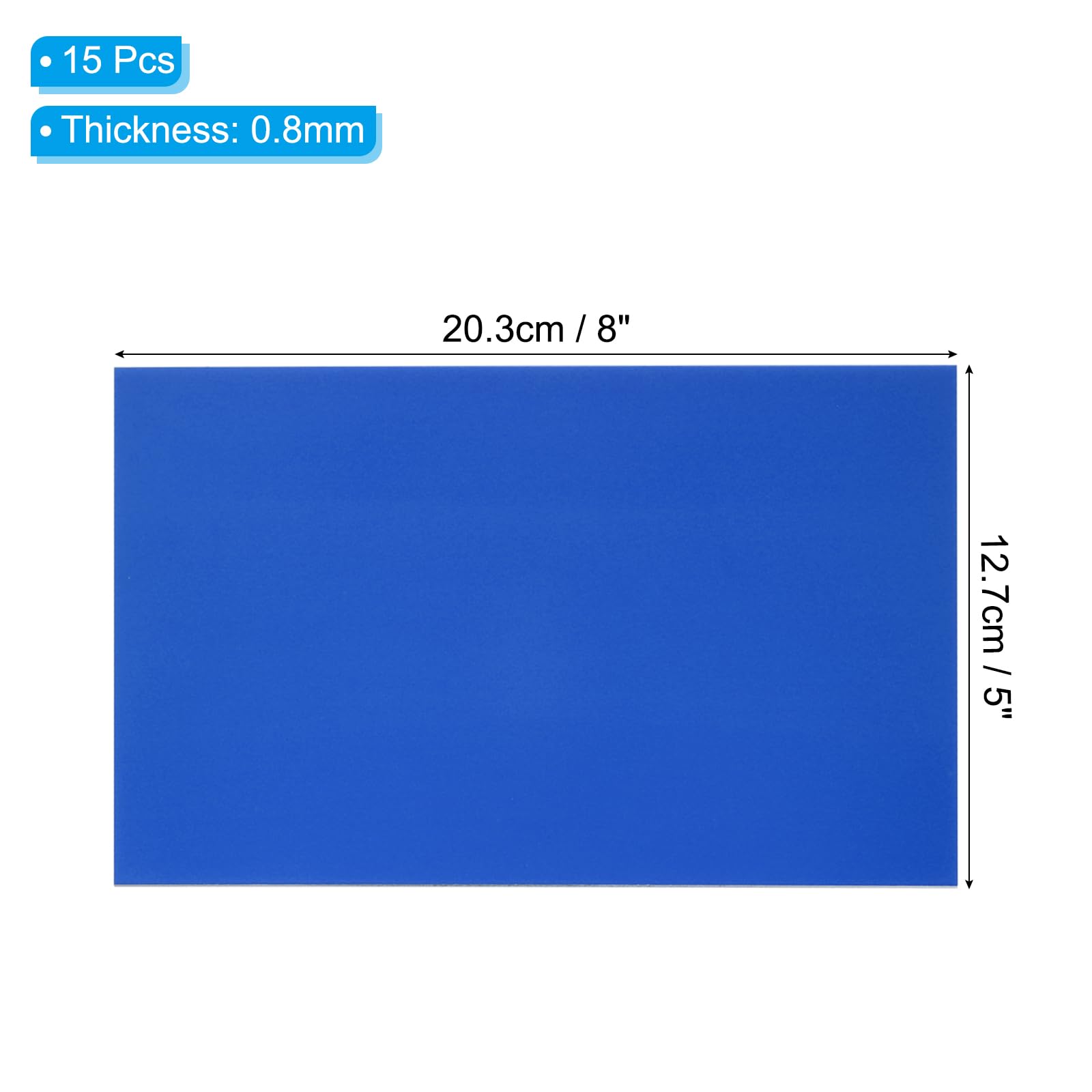 PATIKIL Lastra in Alluminio Anodizzato da 5x8 Pollici, 15pz Piastre Laser per Incisione 0,8MM Sottili Rettangolari per Creazioni Fai da Te Incisione Laser Casa, Blu