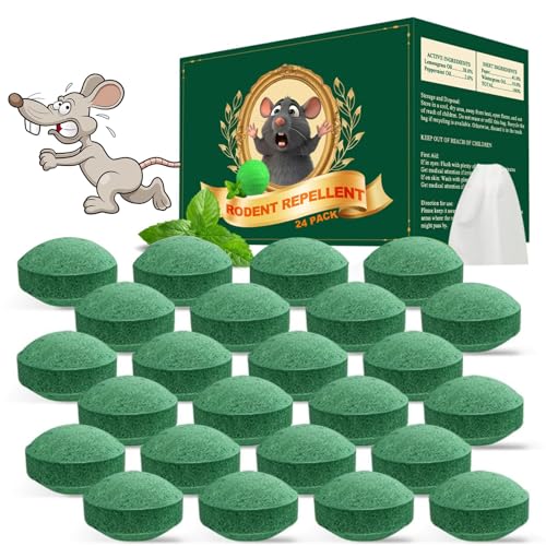 24 Pack Mouse Rodent Repellent, Peppermint Oil Balls for Mice Rodent Deterrent,Natural Pest Control...