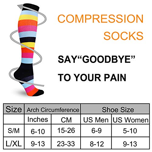 8 Pairs Compression Socks Men Women 20-30 mmHg Compression Stockings for Sports