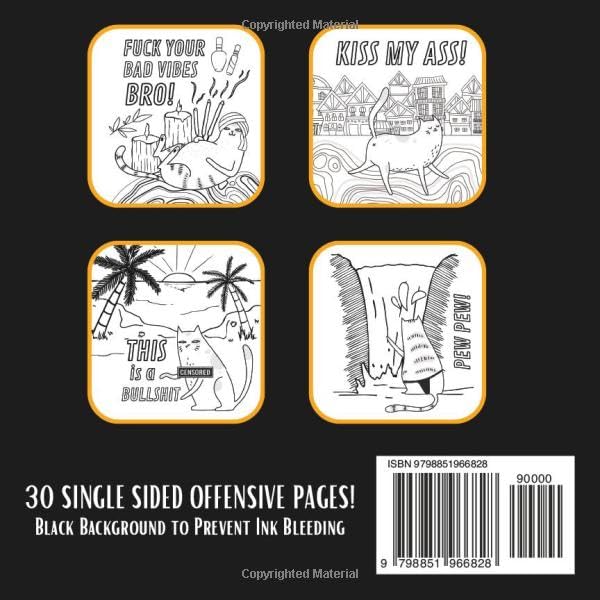 Mini Swearing Cats Coloring Book For Adults: Pocket Sized - A Perfect Gift For Cats Lovers (Travel Sized Coloring Books) image 3