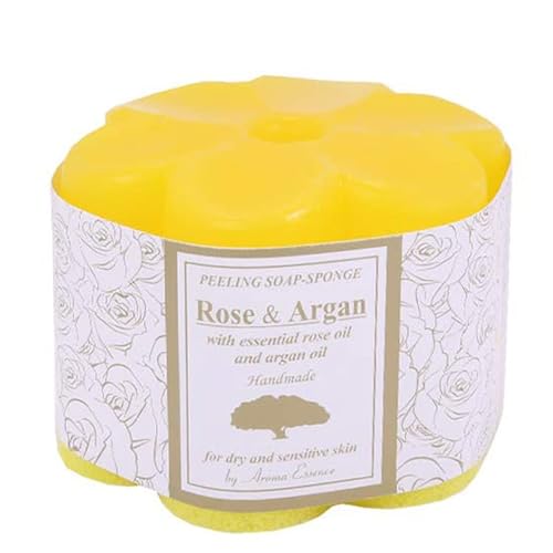 ARGAN und ROSE 2 Stk Naturkosmetic Peeling-Seifenschwamm, Gesichtsseife Und Körperseife, Männer Und Frauen Feuchtigkeitsspendende Reinigungskörperseife Aromatherapie Antioxidans Cover