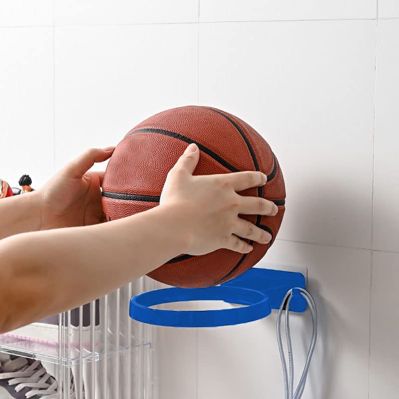 LOEPENLE 5 stuks wandhouder, balhouder, muur, wandhouder voor basketbal en voetbal, metalen balhouder, zwart, balrek