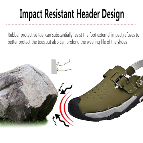 Asifn Mens Beach Sandals Summer Breathable Outdoor Shoes Lightweight Comfortable Walking Leather Closed Toe Casual3