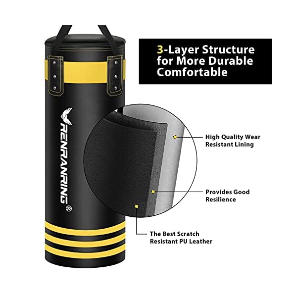 Punching Bag - Heavy Hanging Boxing Bags for Adults, Boxing Equipment, Heavy Punching Bags Set with Expansion Screw, Ceiling Hook for Home Gym Training MMA, Kickboxing, Muay Thai, Karate