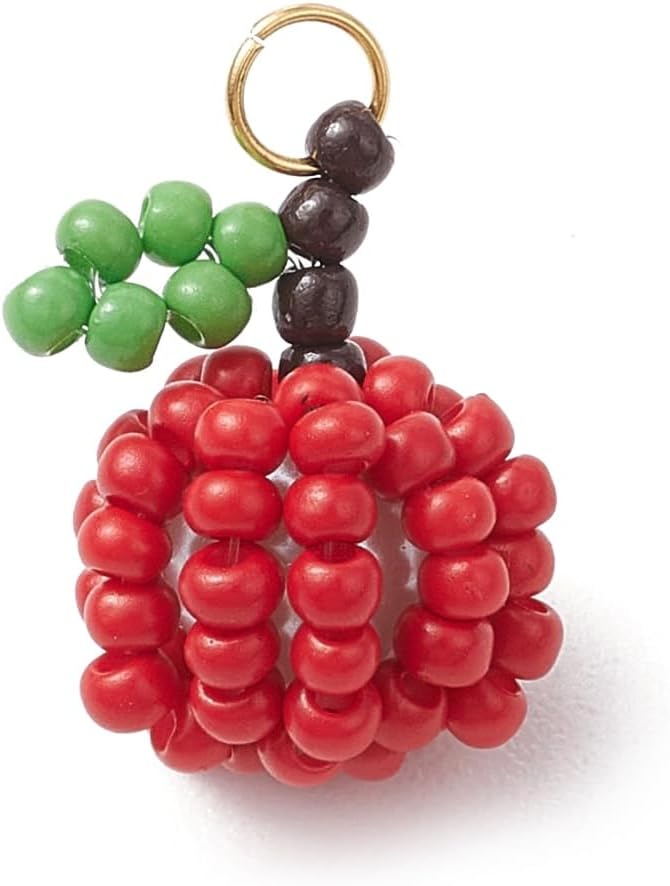 DanLingJewelry 20Pcs Colorful Apple Charms Handmade Beaded Fruit Charms 3D Glass Seed Beaded Apple Charms for DIY Necklace Earrings Jewelry Making Crafts - Image 3